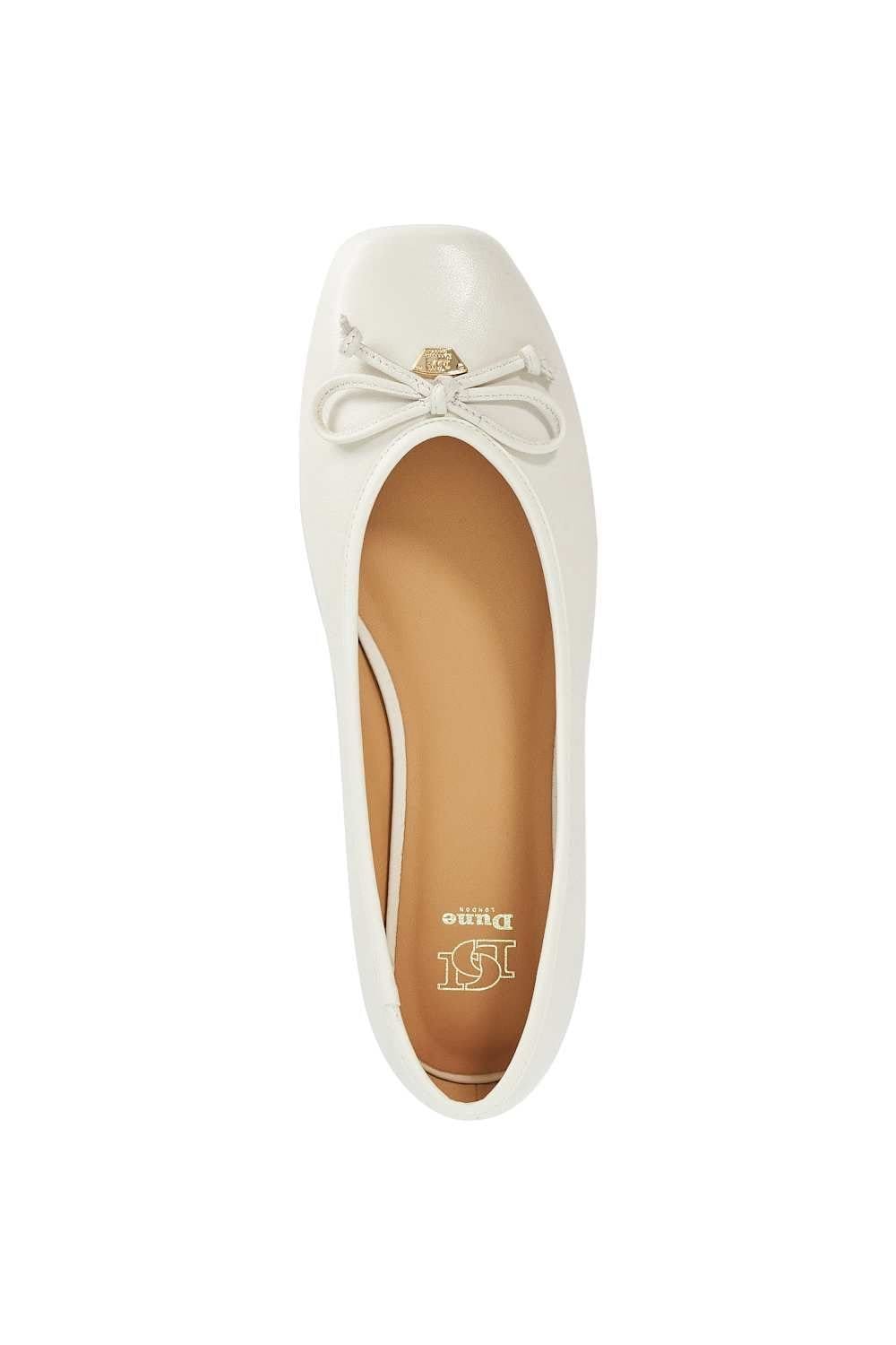 Dune London Dune London Women's 'Harllowe' Leather Ballet Pumps in White - 4