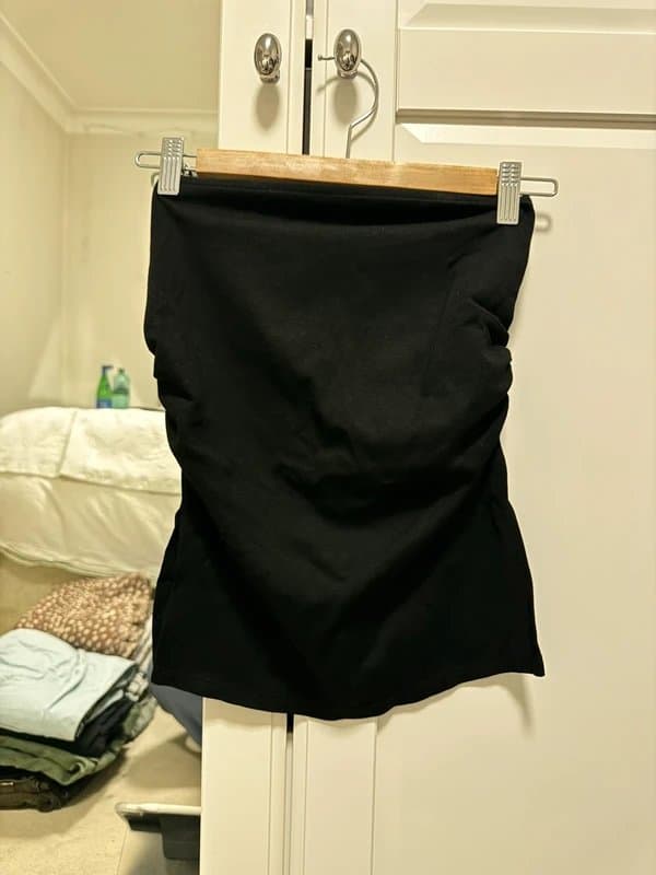 Bershka Bershka black strapless ruched bandeau top