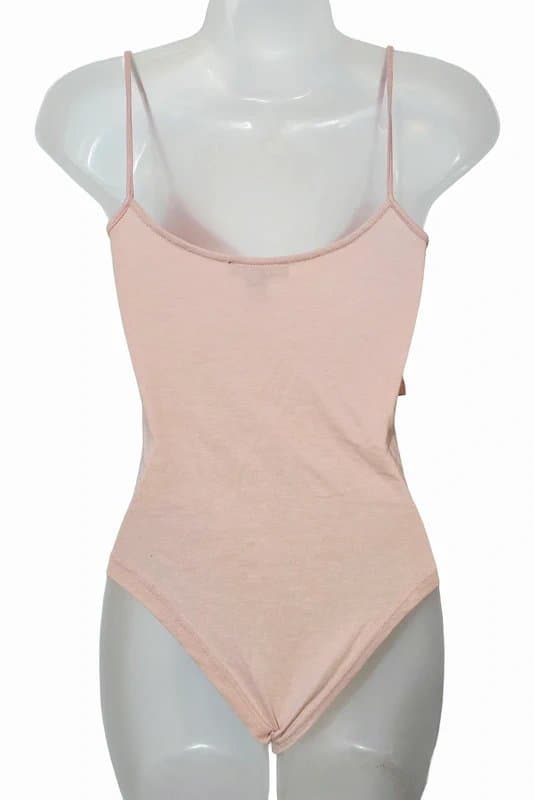 Atmosphere Pale Pink / Nude Suede Effect Bodysuit Size 8
