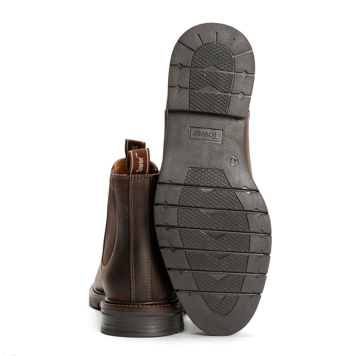 TOWER LONDON TOWER LONDON Men's Mens Harbour Leather Chelsea Boots in Brown - 4