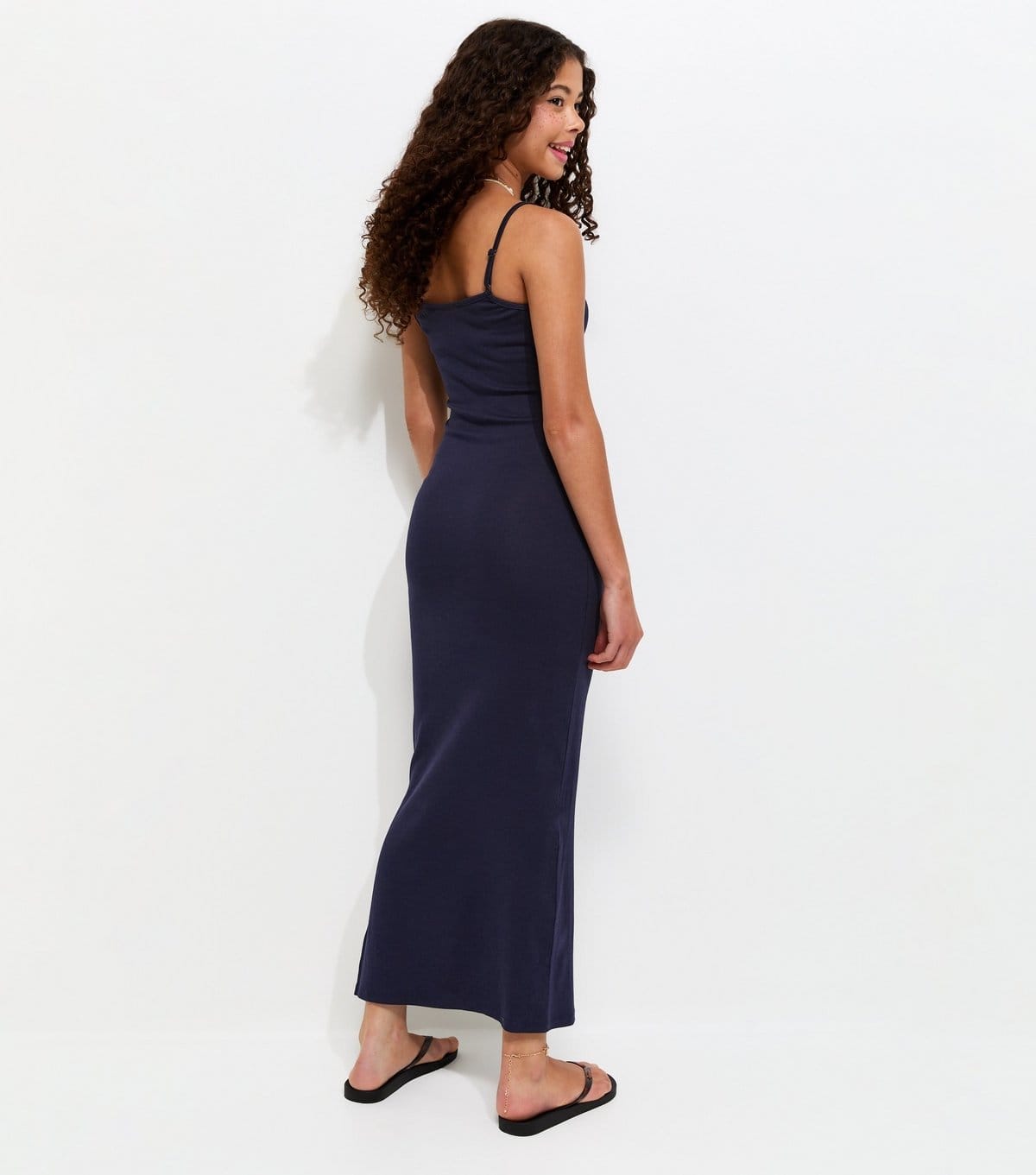 New Look Girls' Navy Ruched Jersey Maxi Dress New Look - 4