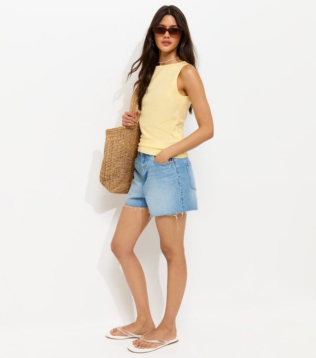 New Look Women's Light Yellow Cotton Rich Slash Neck Vest New Look - 2