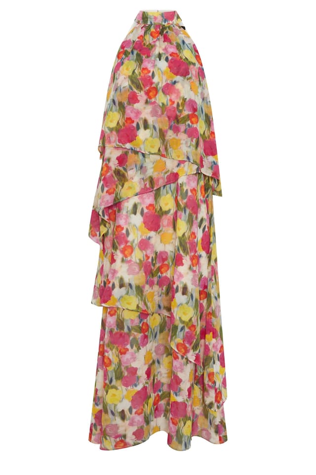 Star By Julien Macdonald Star by Julien Macdonald Women's Floral Tiered Halterneck Dress in Pink - 2