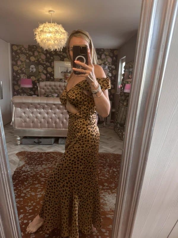Never Fully Dressed Never Fully Dressed leopard print dress with cold shoulder size 14 new