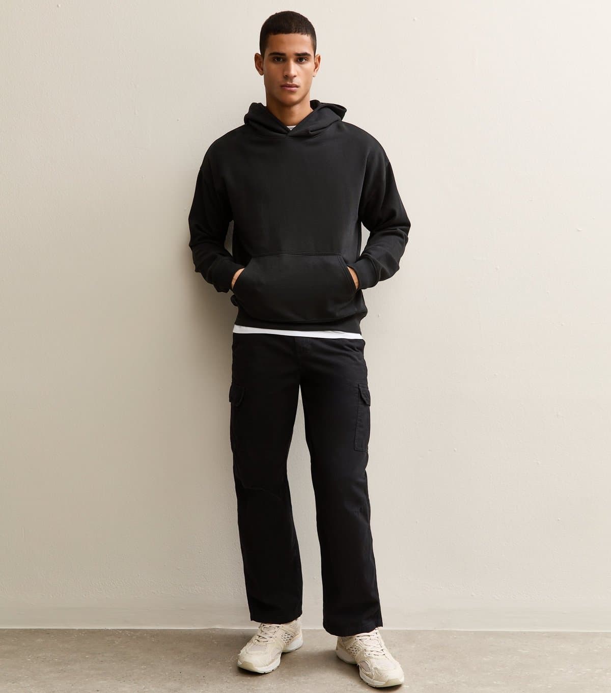New Look Men's Black Relaxed Cargo Trousers New Look