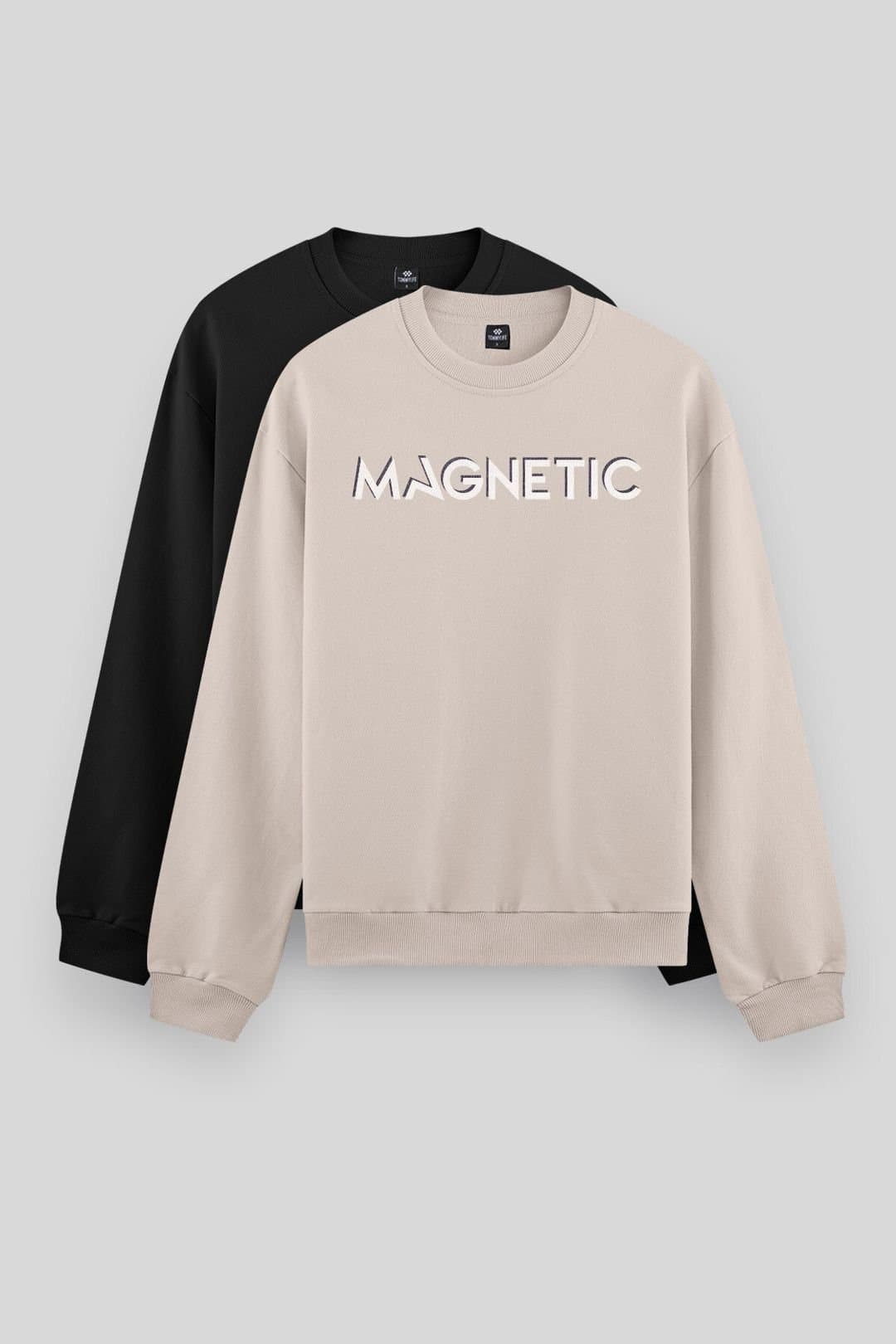 Tommy Life Tommy Life Men's Printed Crew Neck Sweatshirt in Stone