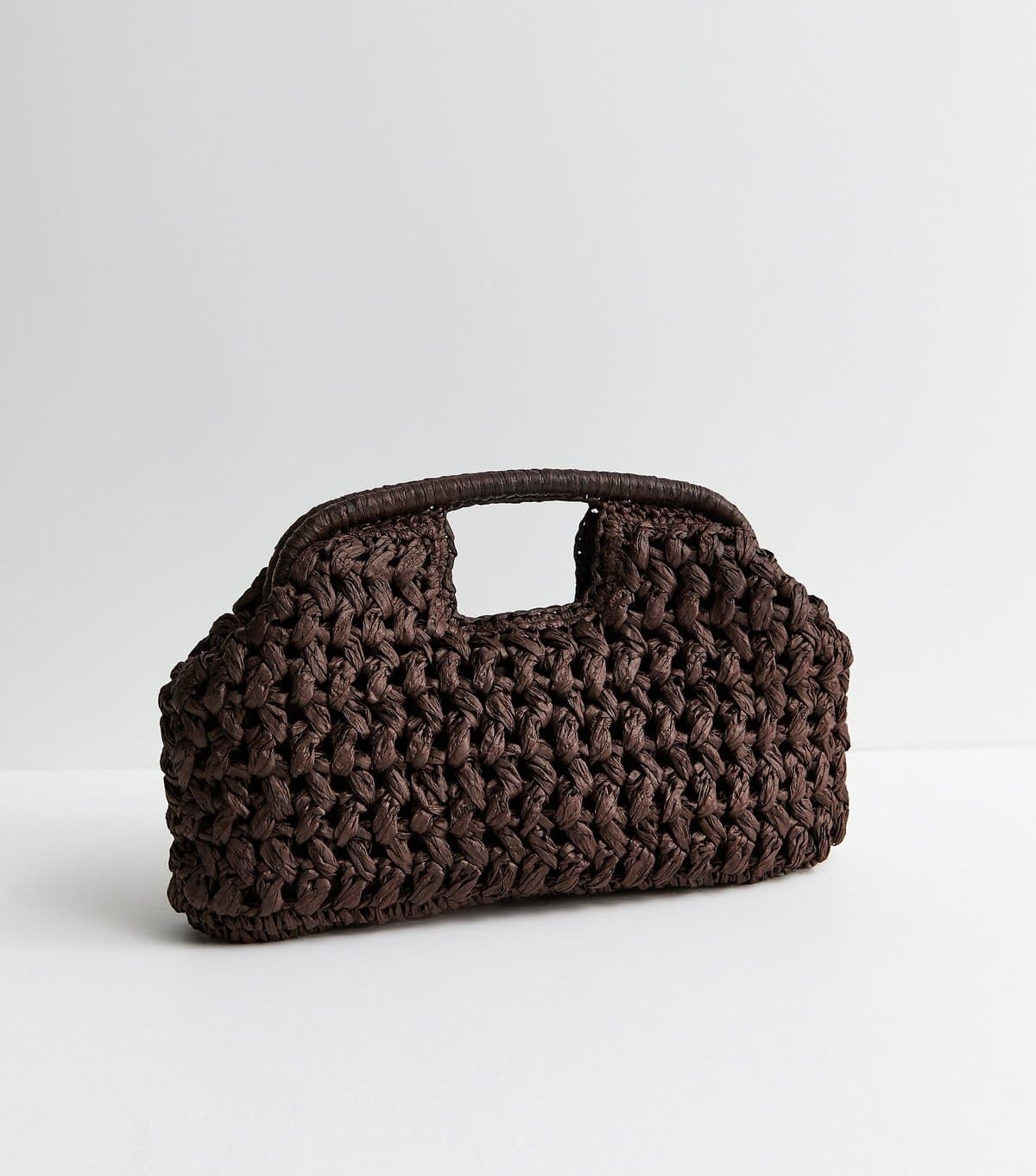 New Look New Look Dark Brown Woven Slouch Grab Clutch