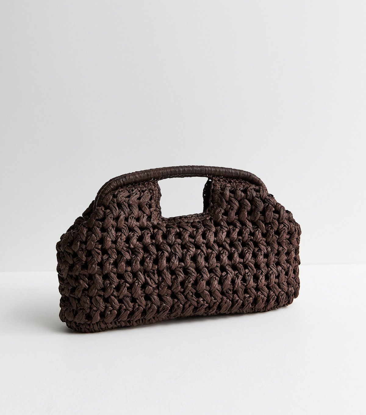 New Look Dark Brown Woven Slouch Grab Clutch New Look - 2