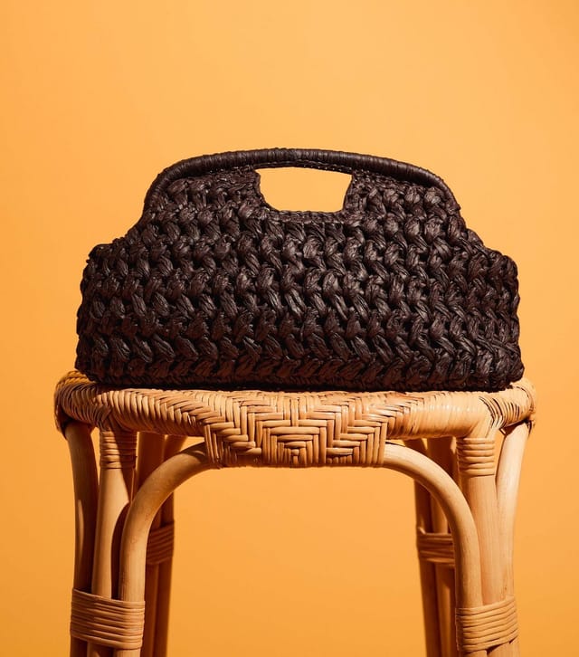 New Look Dark Brown Woven Slouch Grab Clutch New Look - 2