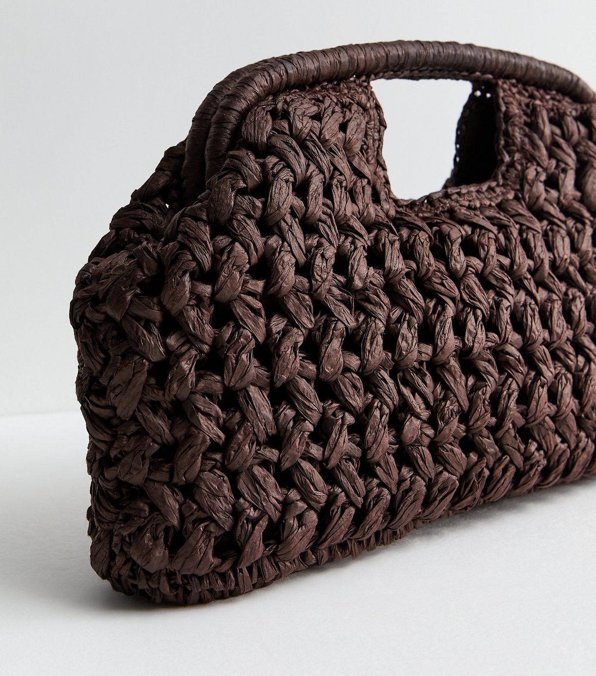 New Look Dark Brown Woven Slouch Grab Clutch New Look - 4