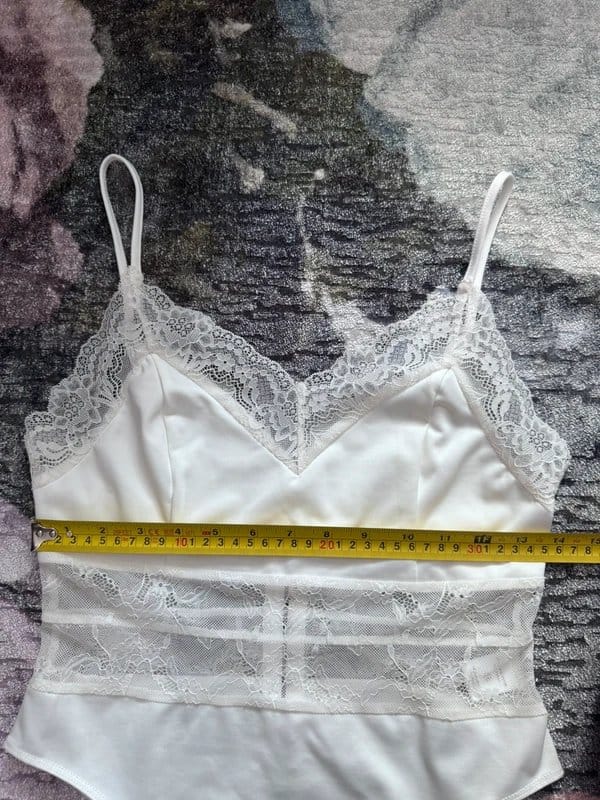blue blush Blue Blush White Lace Bodysuit / Bodice /Size M /Mint Condition - 1