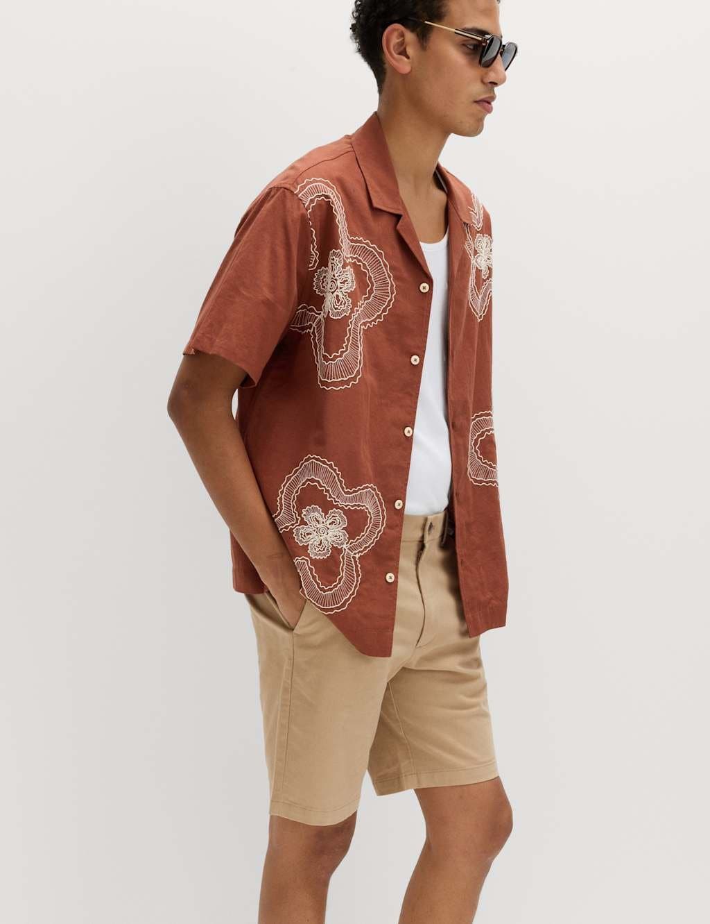 Marks & Spencer M&S Regular Fit Stretch Chino Shorts Sandstone