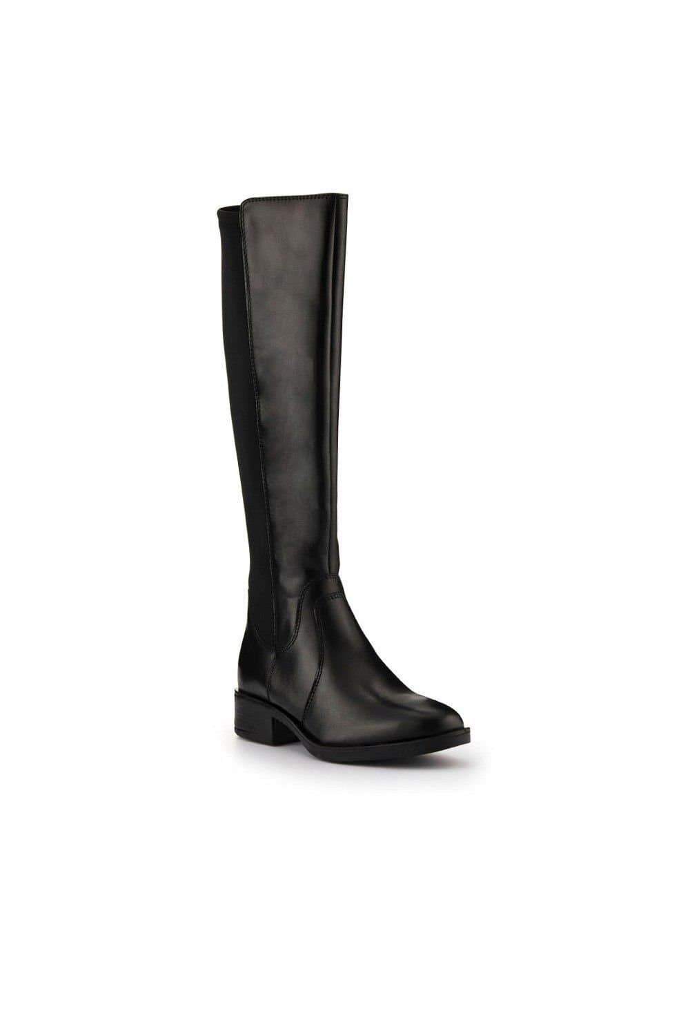 Jones Bootmaker Jones Bootmaker Women's Ellisia Leather Stretch-Fit Long Boots in Black