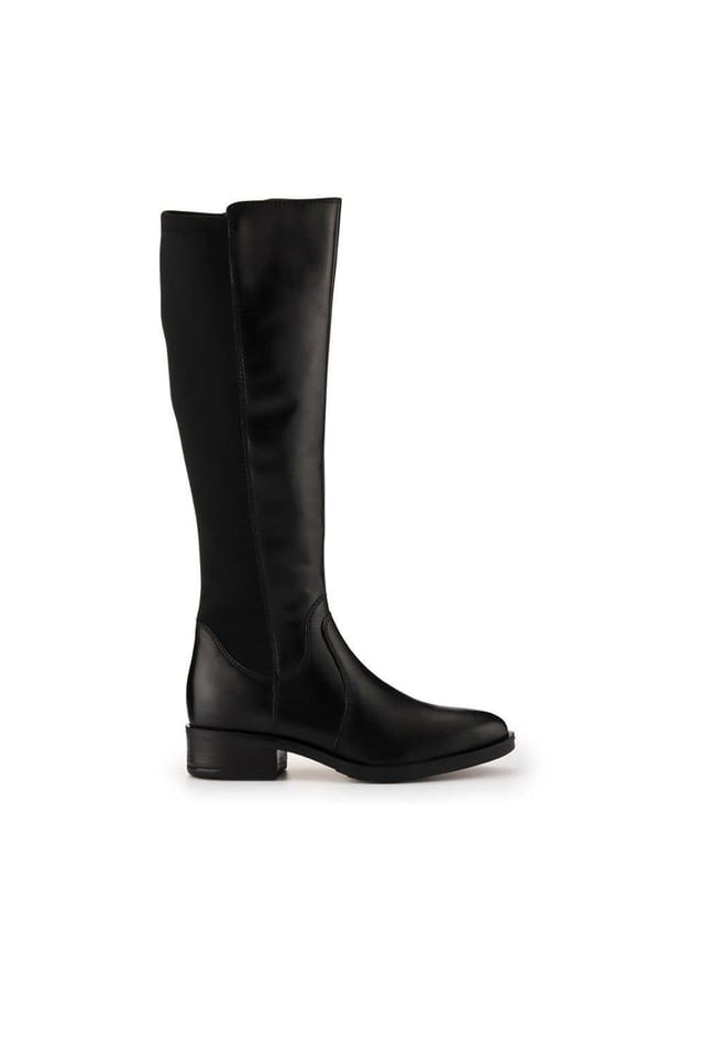 Jones Bootmaker Jones Bootmaker Women's Ellisia Leather Stretch-Fit Long Boots in Black - 2