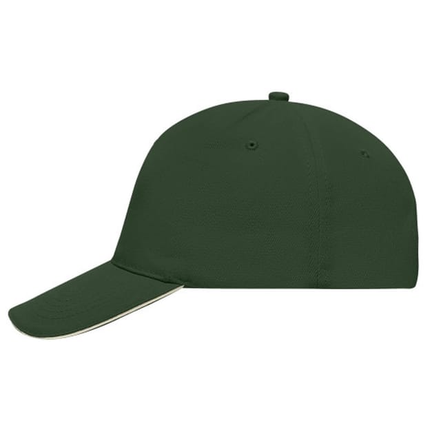 Myrtle Beach Myrtle Beach Men's 5 Panel Sandwich Peak Baseball Cap in Dark Green - 3