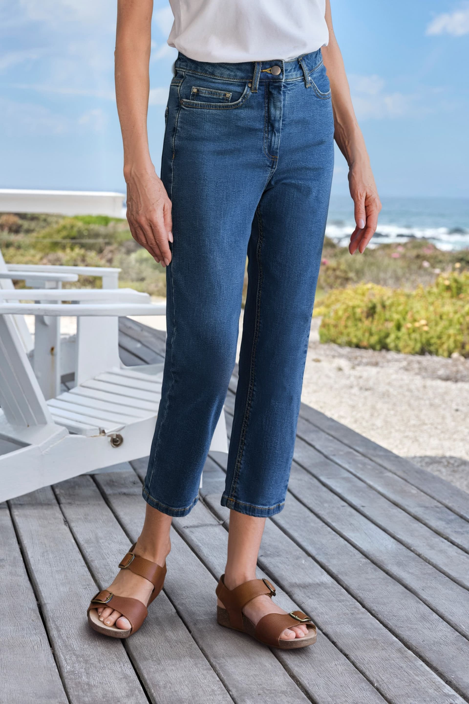 WoolOvers WoolOvers Blue Cropped Jean For Women