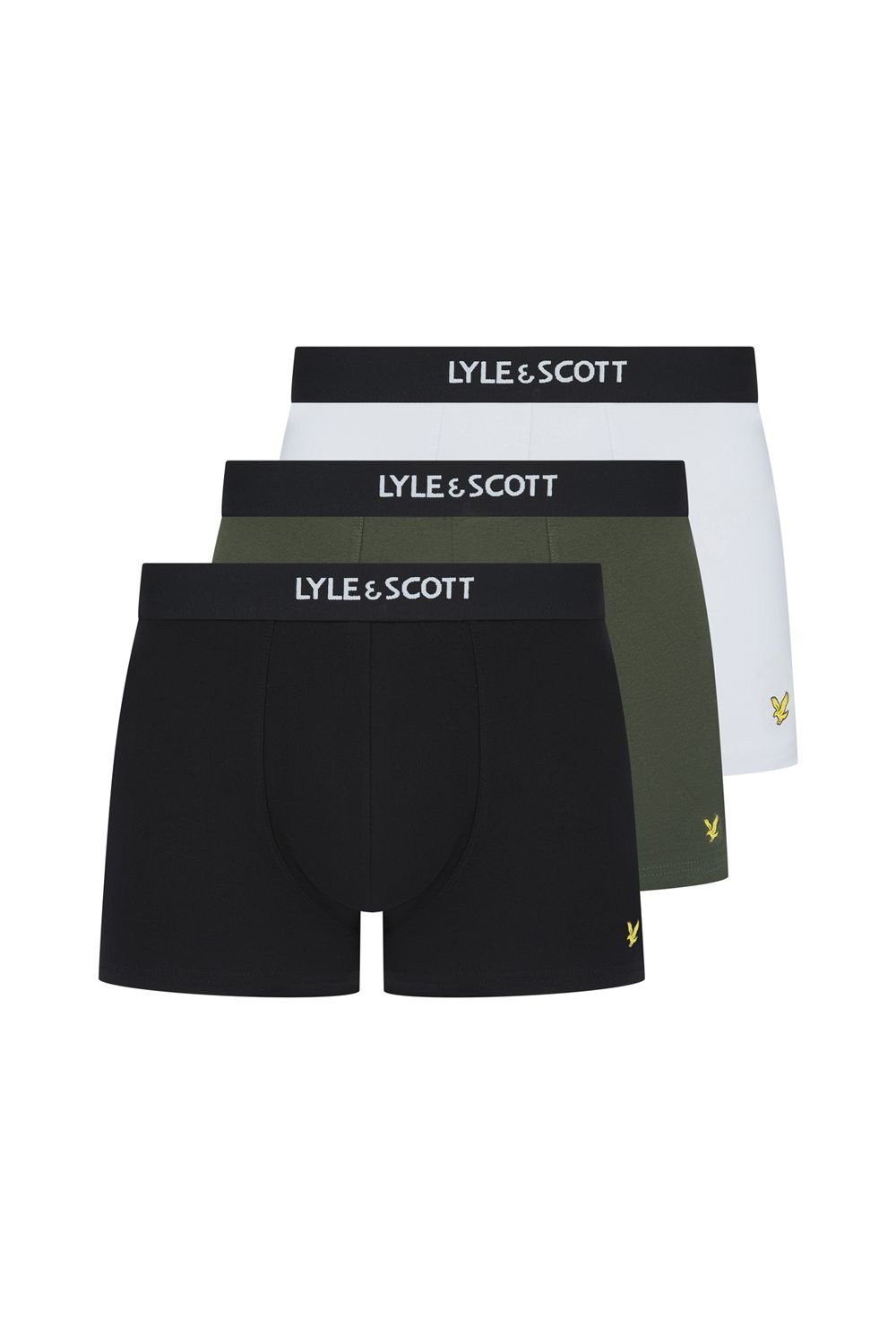 Lyle & Scott Lyle & Scott Men's Devon 3 Pack Boxers -Black - Climbing Ivy - Bright White - 2