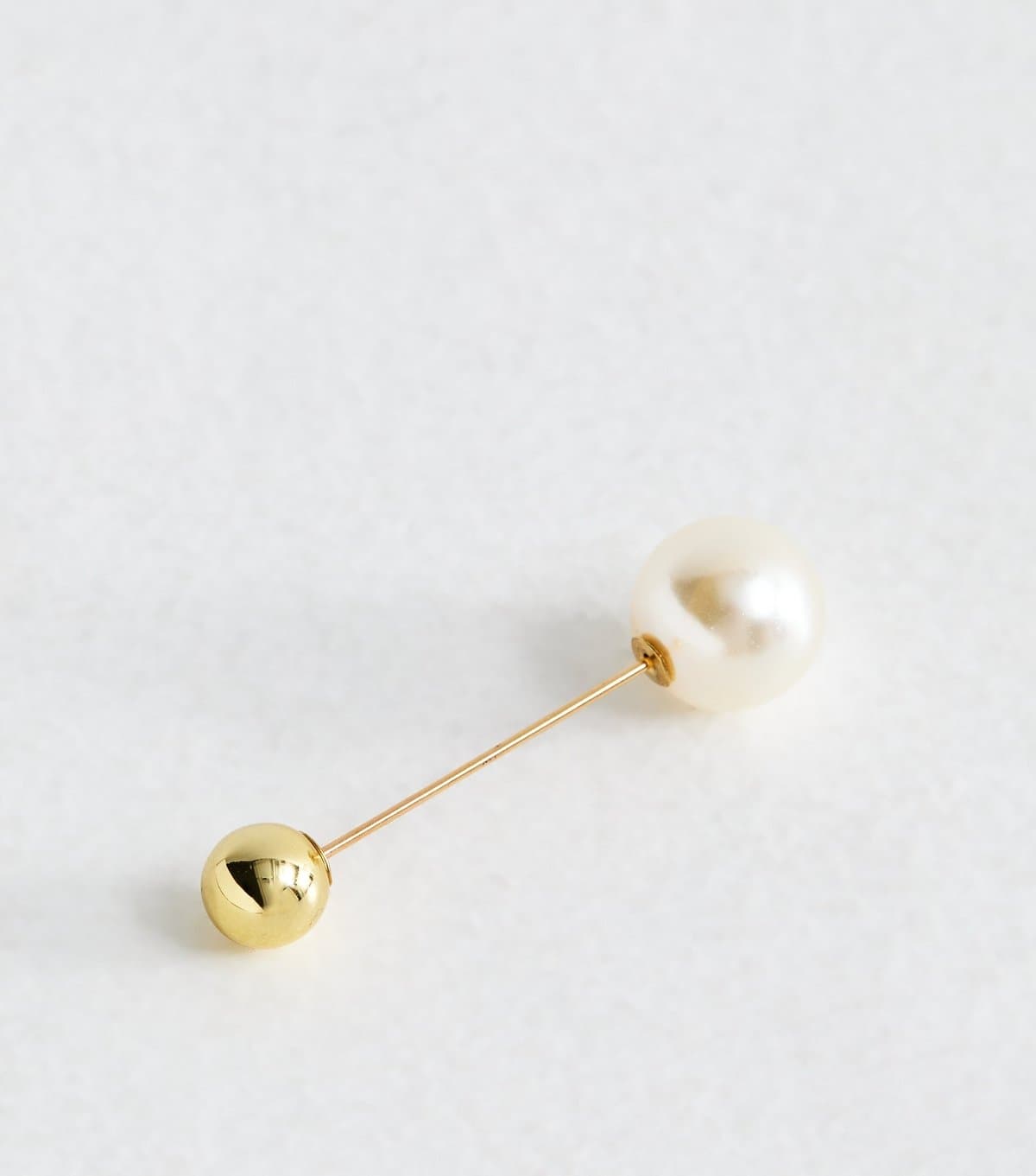 New Look Gold Tone Ball and Faux Pearl Pin Brooch New Look