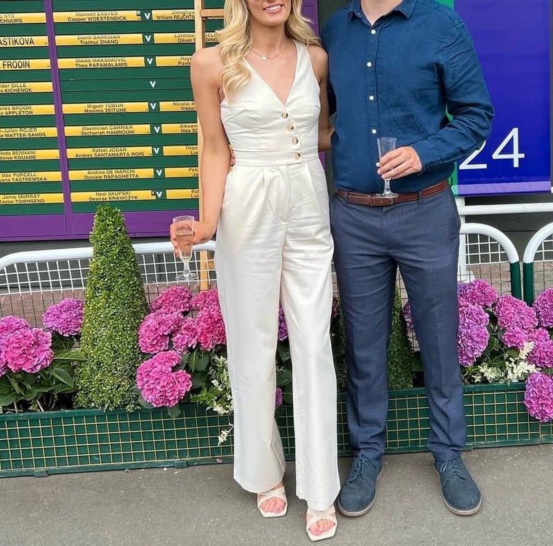 Boohoo Cream / white waistcoat detail wide leg jumpsuit size 8 (boohoo)