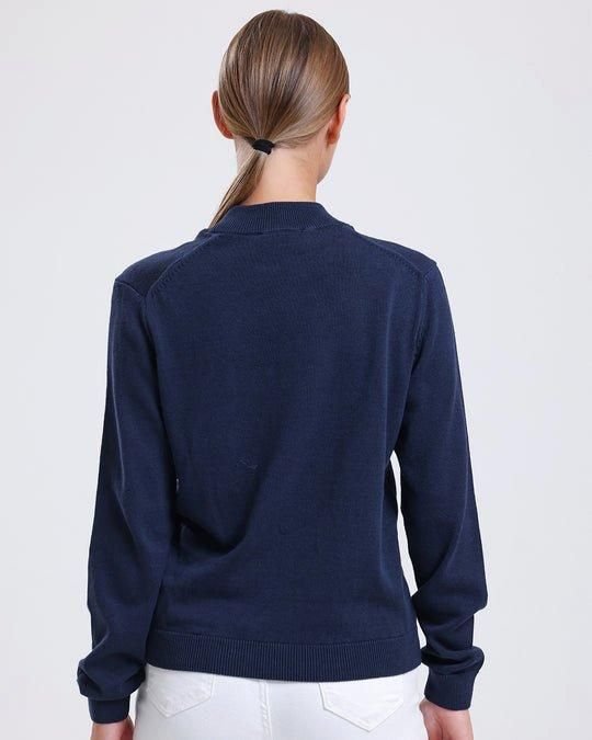Alse Studio Alse Studio Women's Premium Quality 100% Cotton Turtle Neck Long Sleeve Jumper in Navy - 2