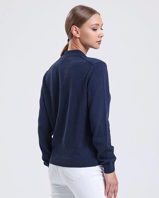 Alse Studio Alse Studio Women's Premium Quality 100% Cotton Turtle Neck Long Sleeve Jumper in Navy - 3