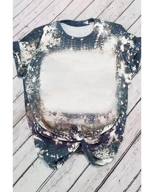 Azura Exchange Azura Exchange Women's Multicolor Tie Dye Bleached Round Neck Short Sleeve T-Shirt Tops - 2