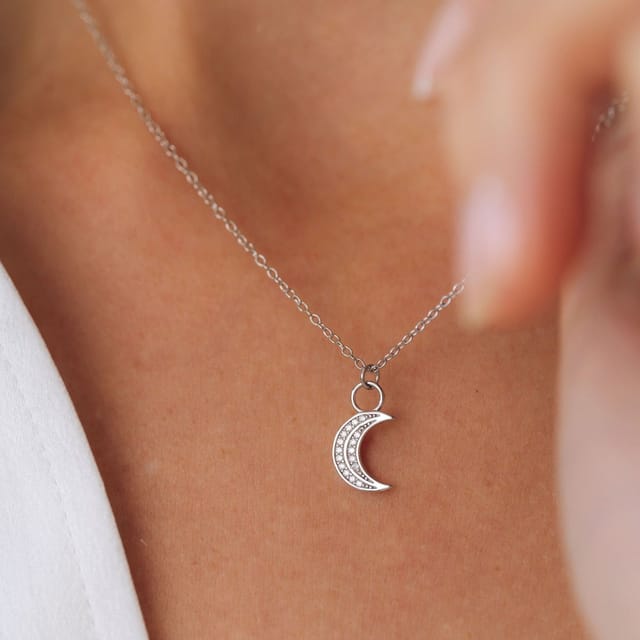 Gold Trip Gold Trip Women's Celestial Moon Necklace in Silver - 2