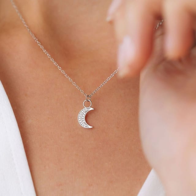 Gold Trip Gold Trip Women's Celestial Moon Necklace in Silver - 3