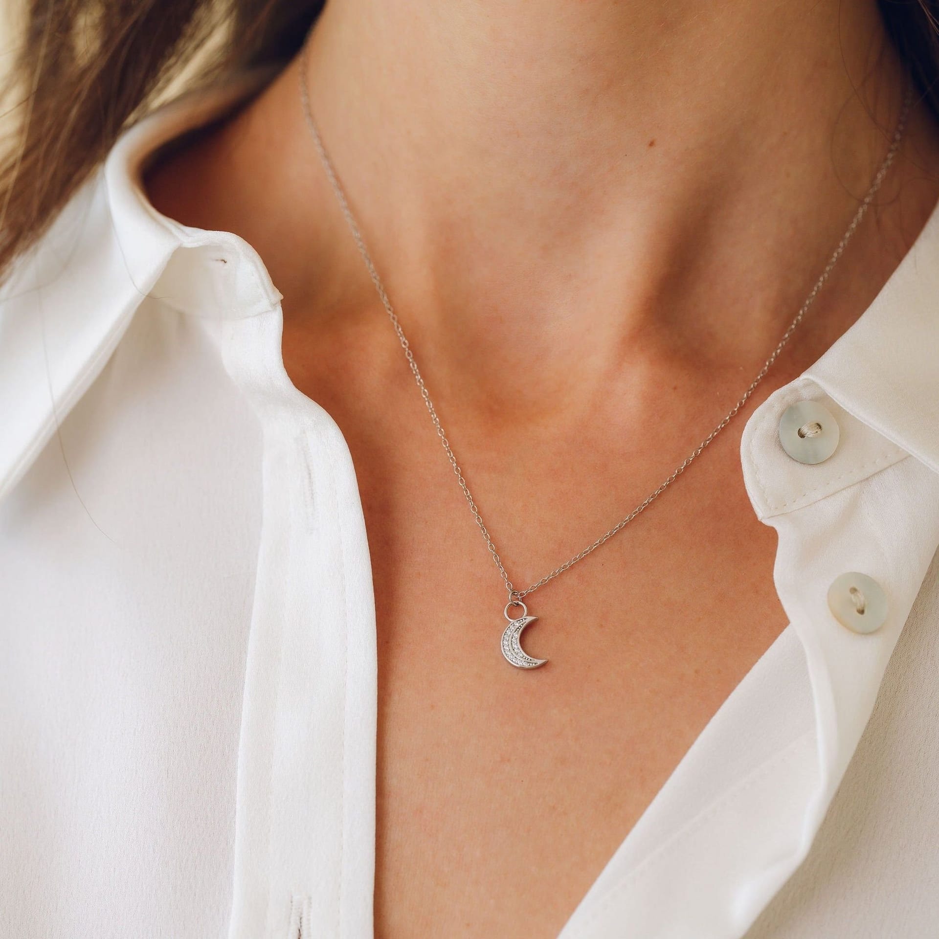 Gold Trip Gold Trip Women's Celestial Moon Necklace in Silver - 4
