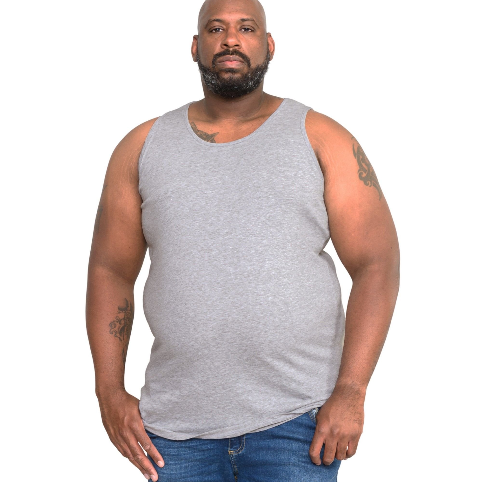 Duke Clothing Duke Clothing Men's D555 Fabio Kingsize Tank Top in Grey - 3