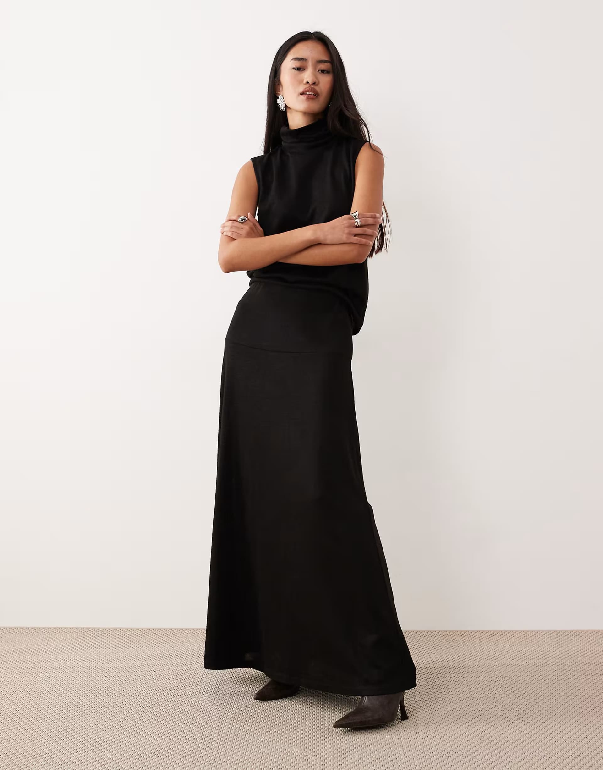 ASOS JDY maxi skirt co-ord in black
