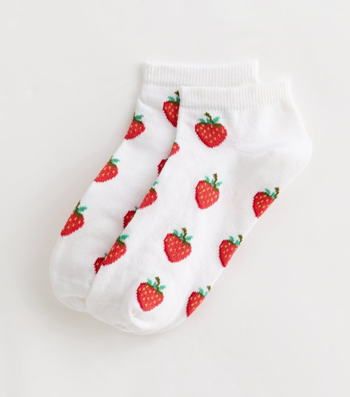 New Look White Strawberry Trainer Socks New Look