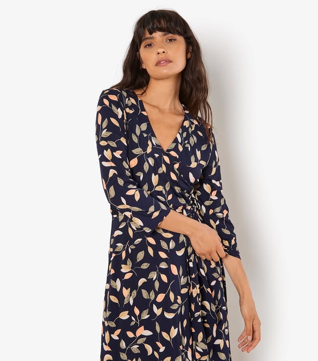 Apricot Women's Navy Leaf Print Maxi Dress Apricot New Look - 2