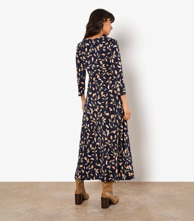 Apricot Women's Navy Leaf Print Maxi Dress Apricot New Look - 3