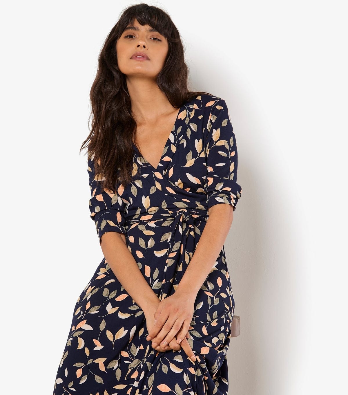 Apricot Women's Navy Leaf Print Maxi Dress Apricot New Look - 4