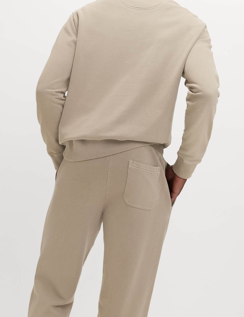 Marks & Spencer M&S Garment Dyed Pure Cotton Joggers Mushroom - 4