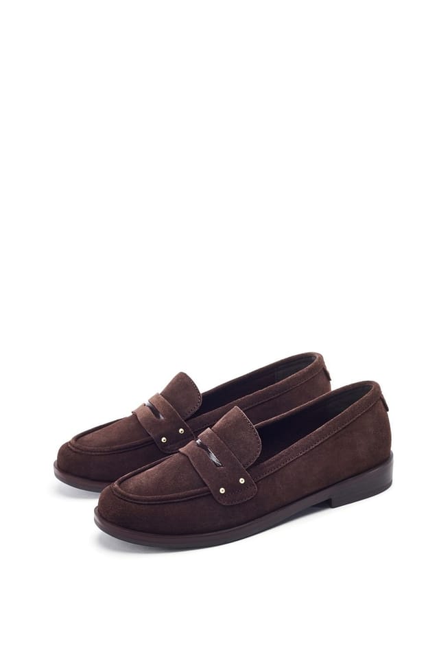 Moda In Pelle Moda In Pelle Women's 'Ema' Suede Loafers in Dark Brown - 2
