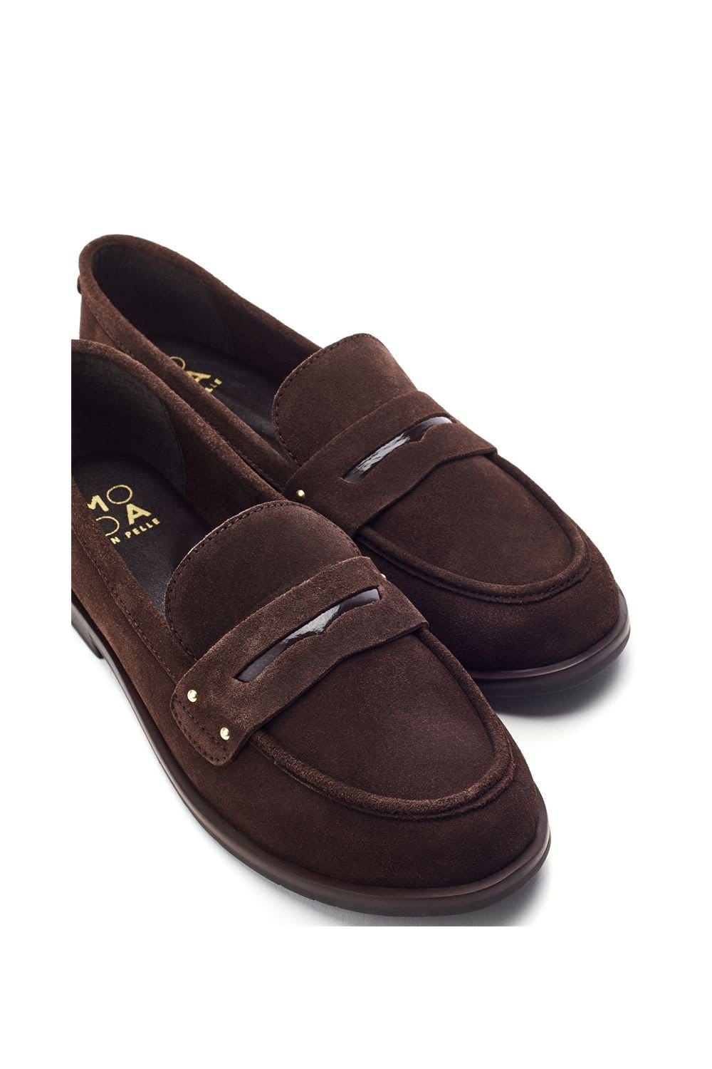 Moda In Pelle Moda In Pelle Women's 'Ema' Suede Loafers in Dark Brown - 4