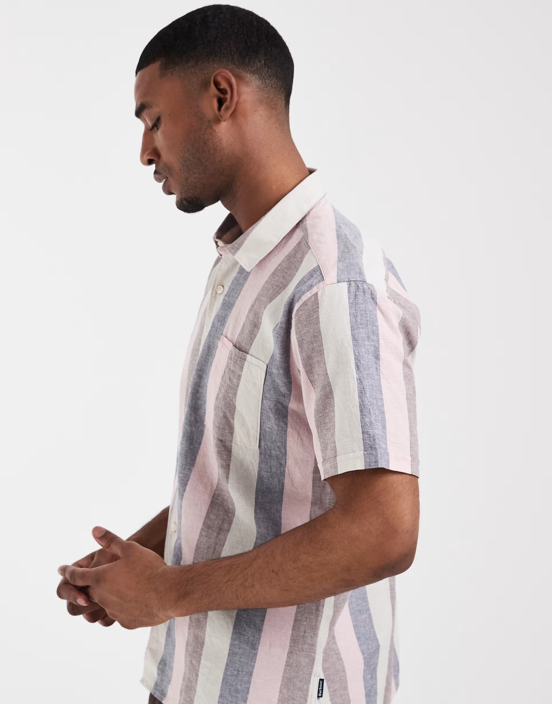 ASOS Barbour Portwell short sleeve summer stripe shirt in multi