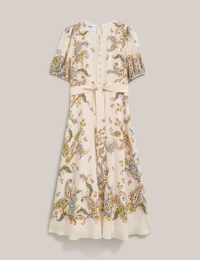 Hobbs London Hobbs London Women's Alma Silk Printed Midi Dress in Cream - 2