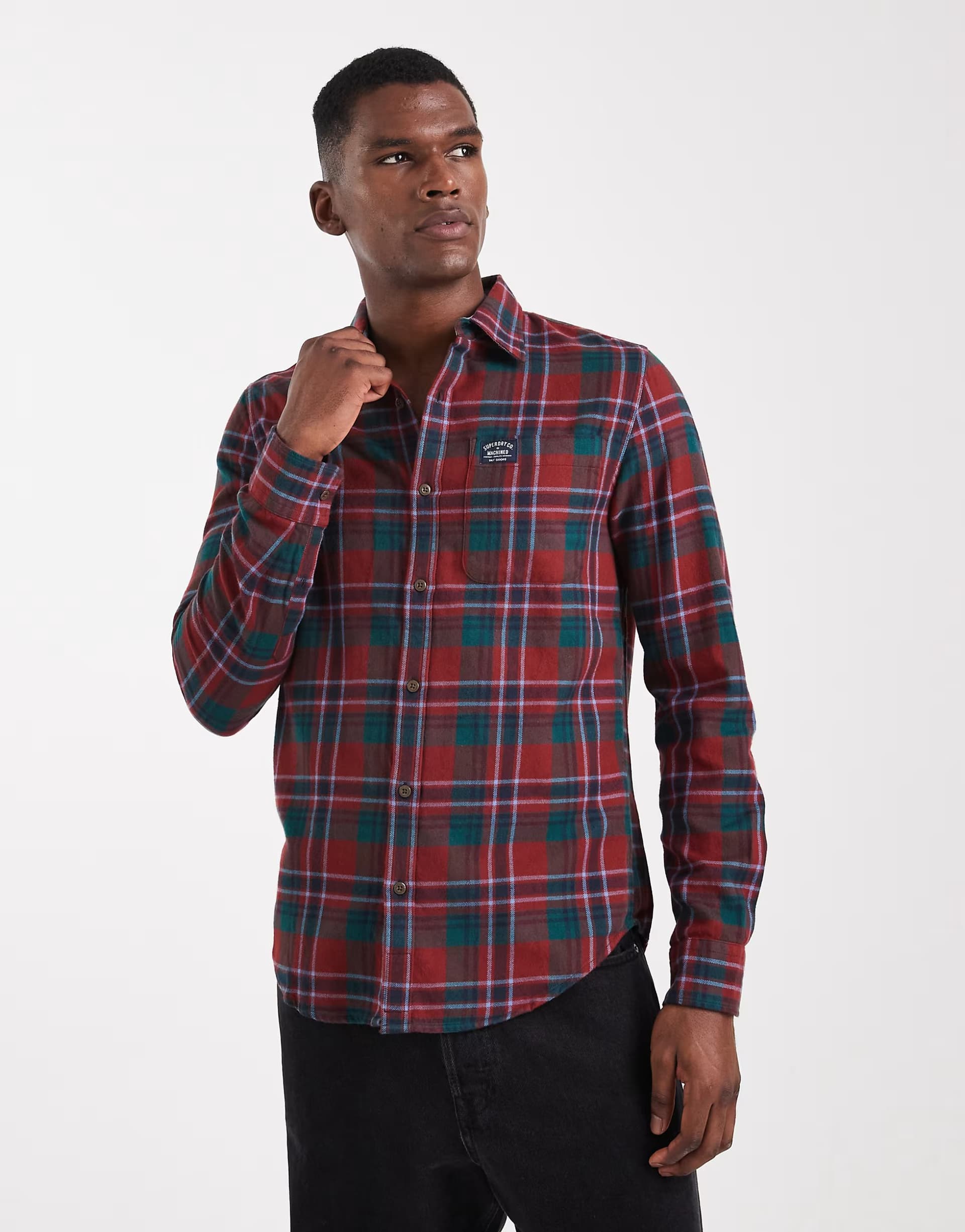 ASOS ASOS Superdry Check Long Sleeve Shirt in Red