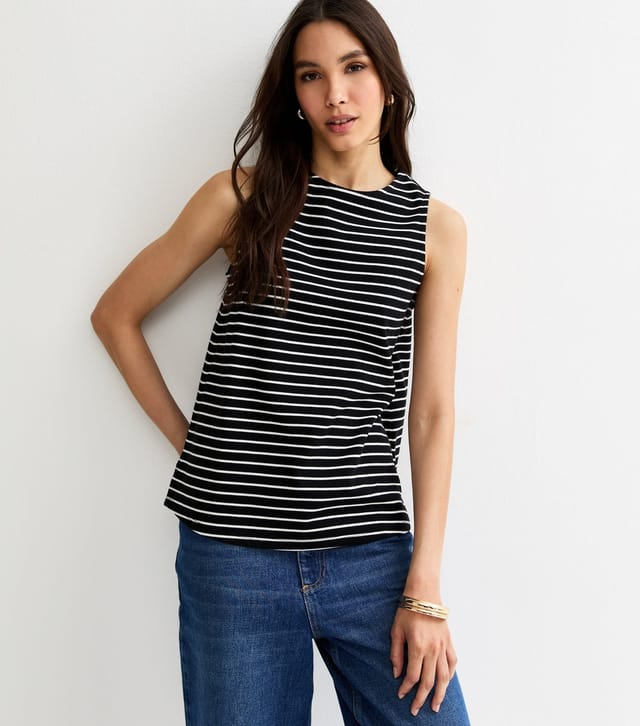 New Look Women's Premium Black Striped Jersey Tank Top New Look - 3
