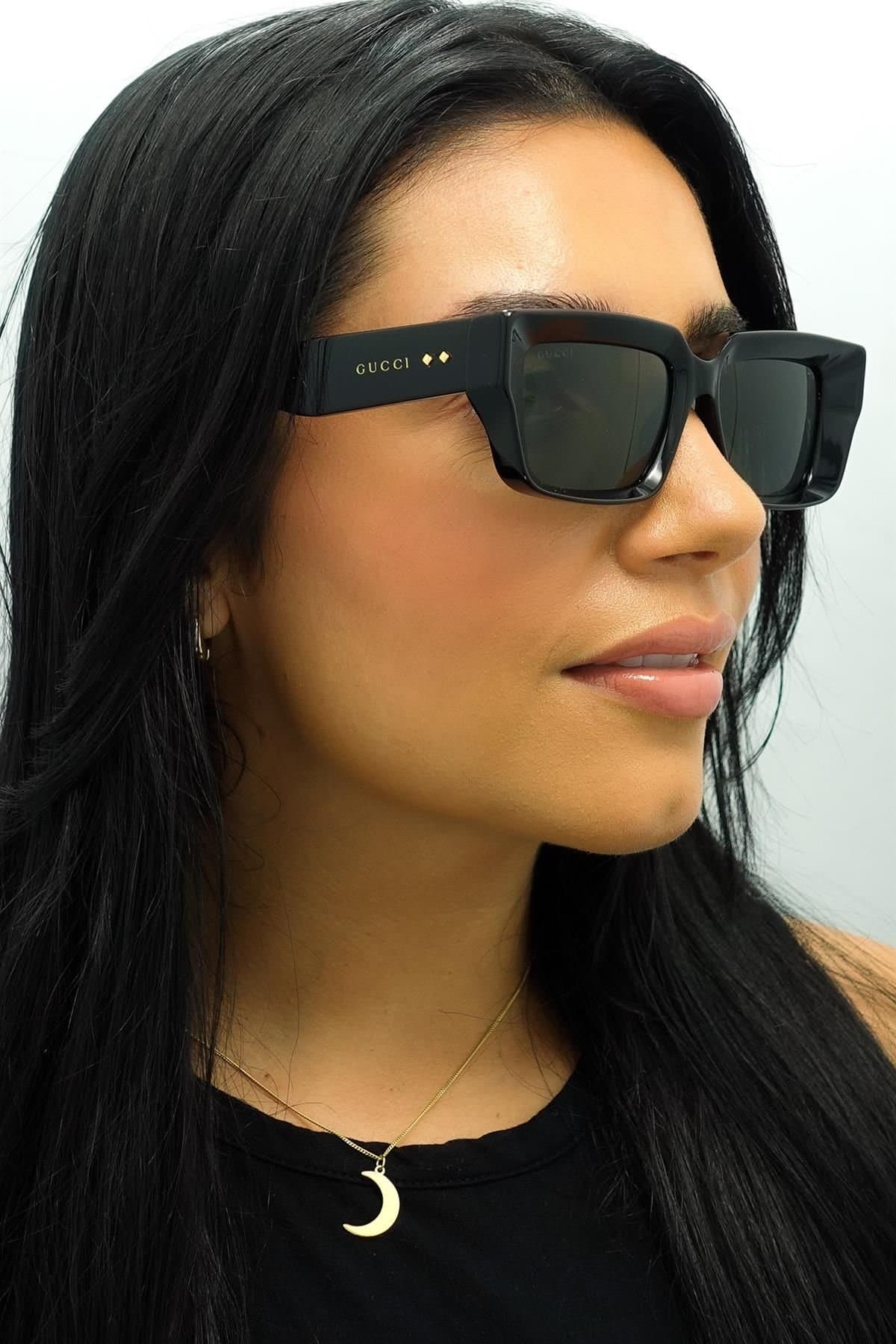 Gucci Gucci Women's Rectangle Black Grey GG1529S