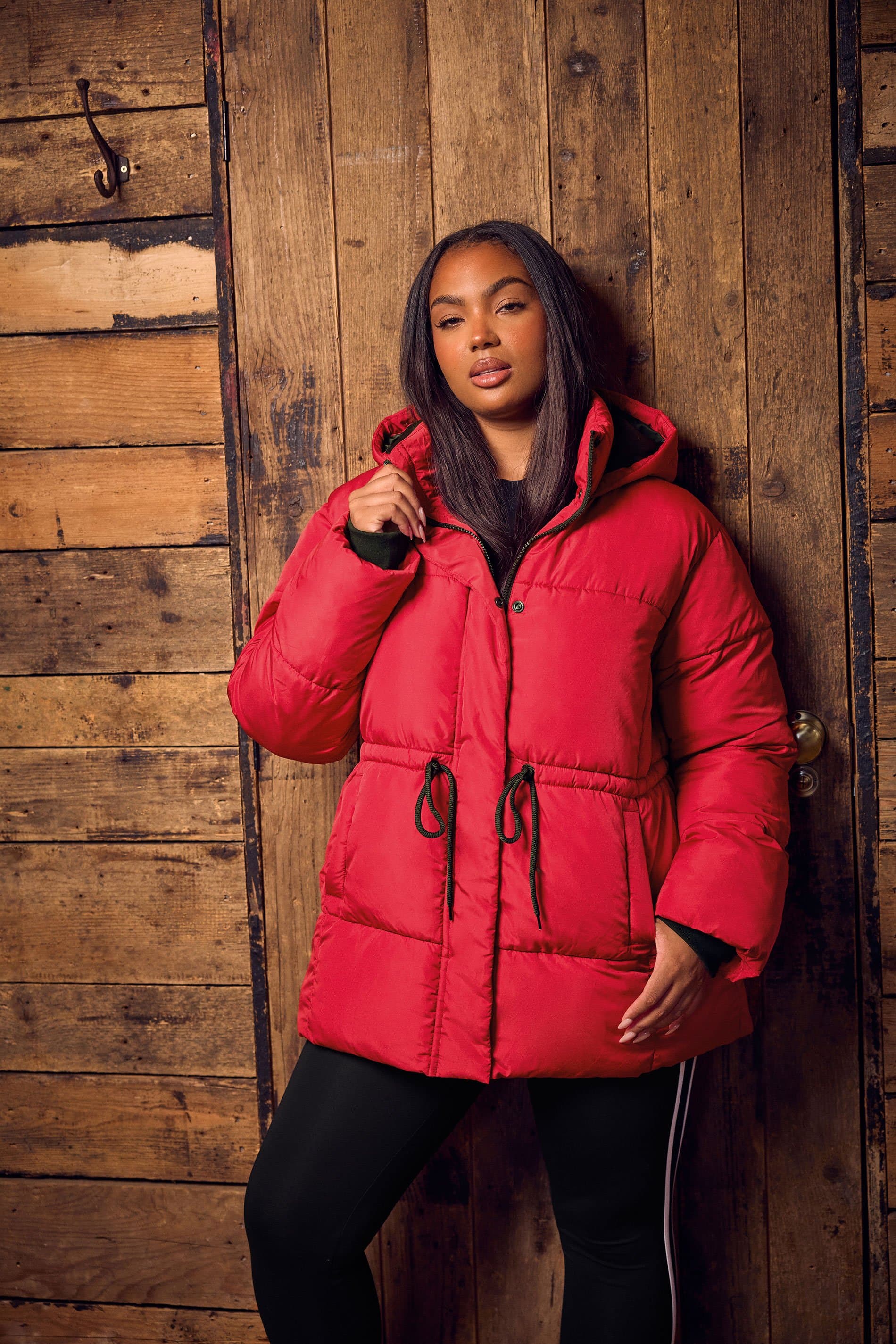 Yours Plus Size Red Short Padded Coat