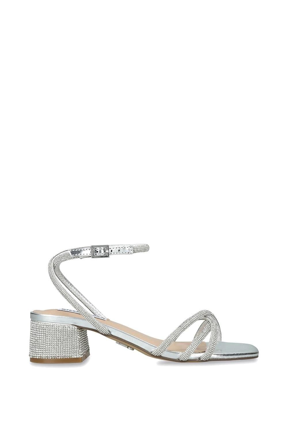 Steve Madden STEVE MADDEN Women's 'Cerena Silver' Fabric Sandals in Silver