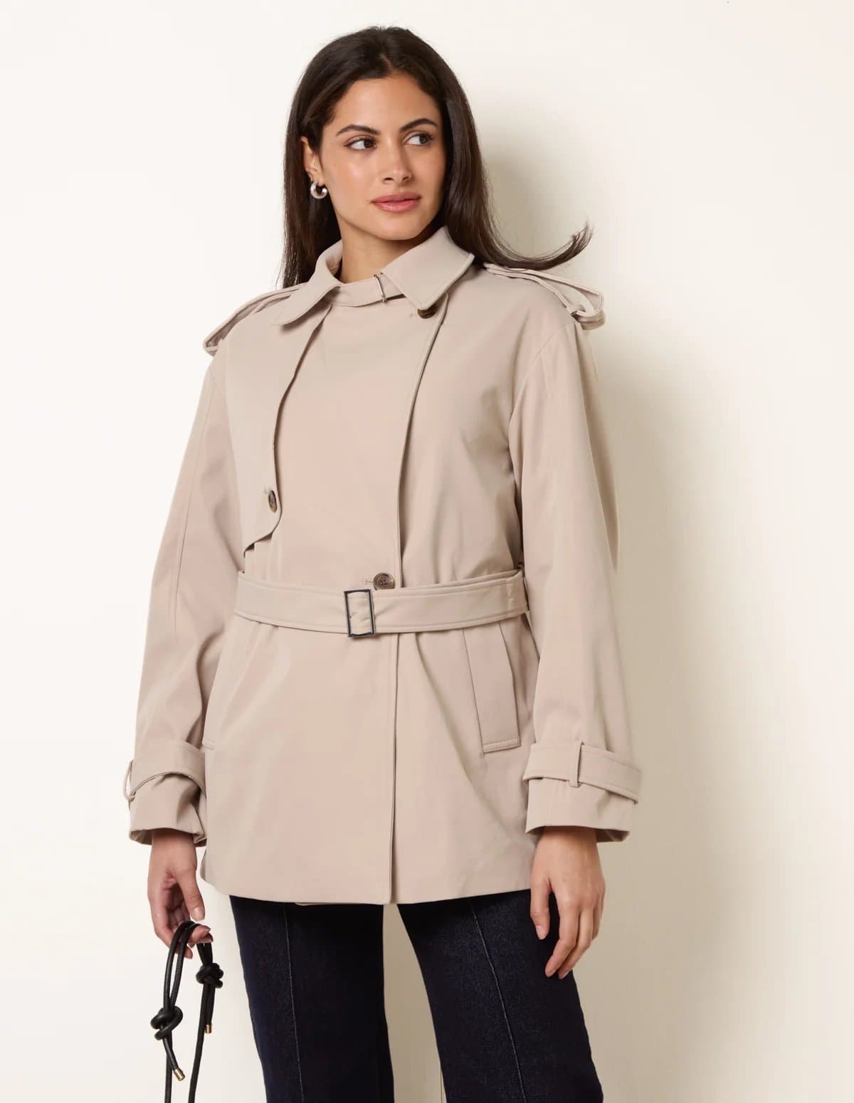 Blue Vanilla Short Trench Coat