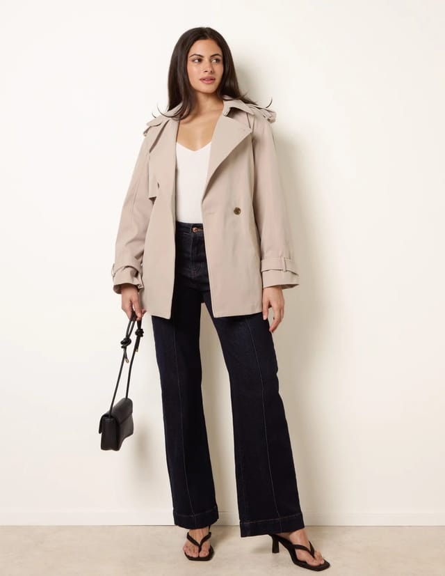 Blue Vanilla Short Trench Coat - 2