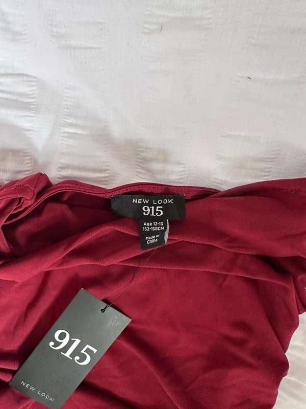 New Look new look 915 strapless bandeau ruched burgundyy2k summer mini dress