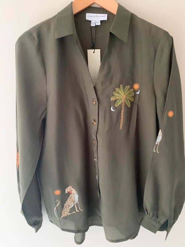 Never Fully Dressed Never Fully Dressed Khaki Running Wild Miley Shirt, Size 8, BNWT