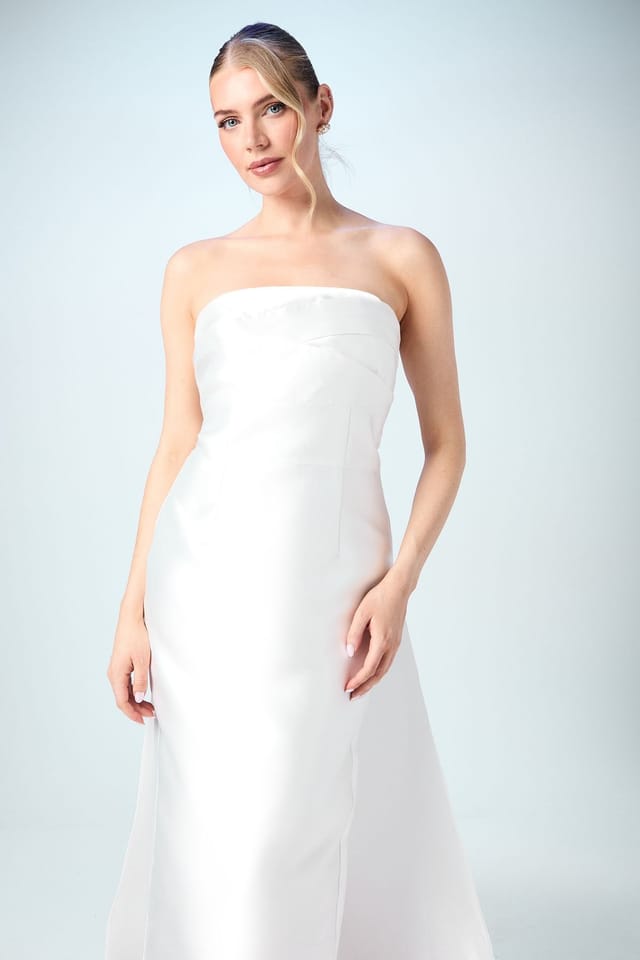 Coast Coast Women's Twill Column Bandeau Wedding Dress in Ivory - 2